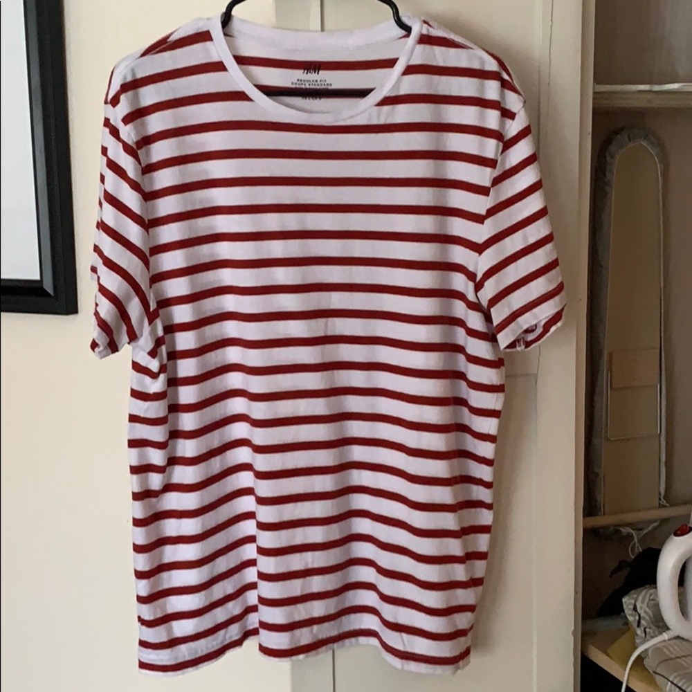 Men’s H&M T-shirt Red/White stripes